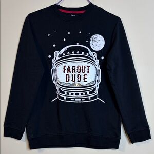 Falls Creek Black Space-Themed Sweatshirt Size XL (14/16)